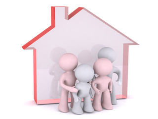 Standing in front of a home