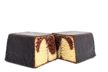 Marmorkuchen mit Schokoladeguss