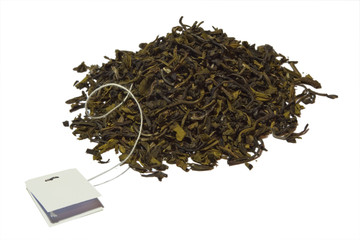 Dry leaves of green tea