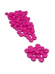 Exclamation made of pills