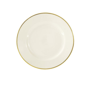 white with gold rim appetizer plate