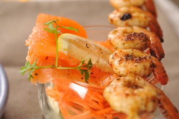 brochette de crevettes