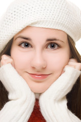 Beautiful young girl in winter outfit