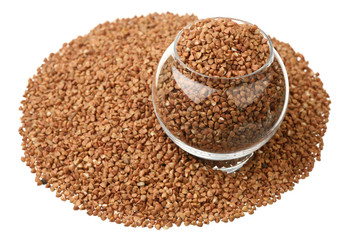 Buckwheat groats isolated on a white background