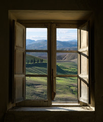 landscape trough the window
