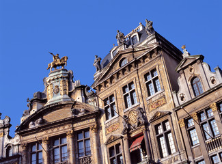 Fototapeta na wymiar A view of the Grand Place in Brussels, Belgium.