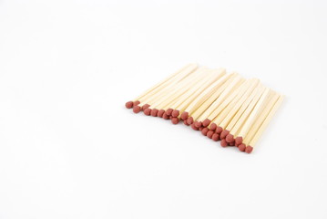 Red matches on white
