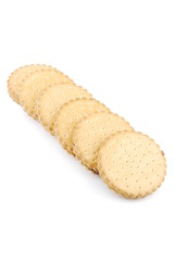 Chocolate cookies on white