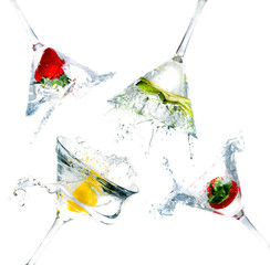 splashing into a martini glass