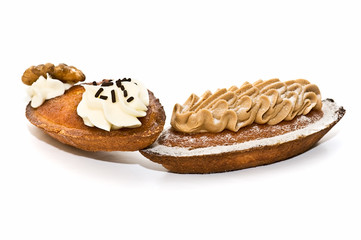 pastel de barquillo de trufa y nta con nuez