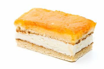 pastel de yema tostada y nata