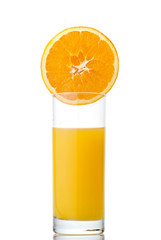 orange juice and orange isolated on white