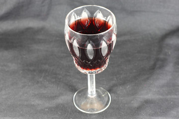 glass with red wine