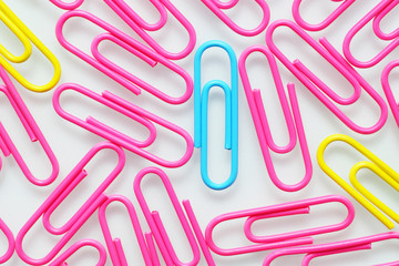 Paper Clips Close-up - farbige Büroklammern