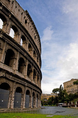 view of the coloseum in Rome, Italy