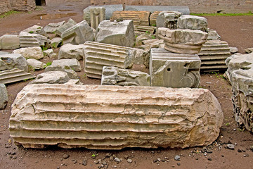 Ruin debris in Rome, Italy