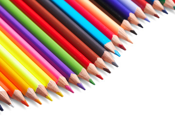 Color pencils  on white background