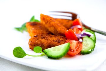 Chicken nuggets with vegetables