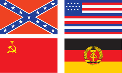 vector Confederate, old USA, USSR, and DDR flags