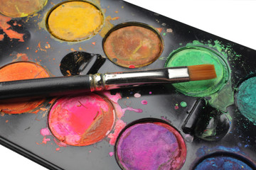 watercolor and brush