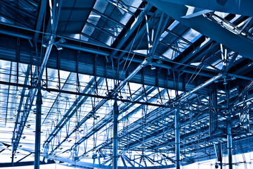 Abstract blue ceiling