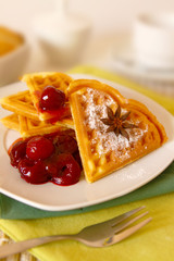 waffeln mit kirschen