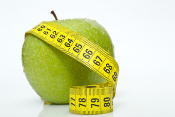 Green apples measured the meter