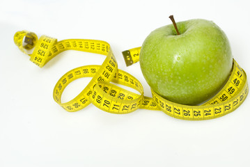 Green apples measured the meter