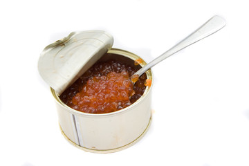 caviar in can isolated