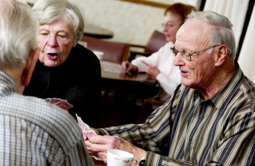 Seniors playing cards