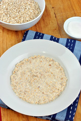 some organic cooked porridge on a plate