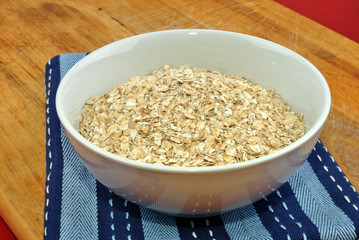 some organic oatmeal in a white bowl