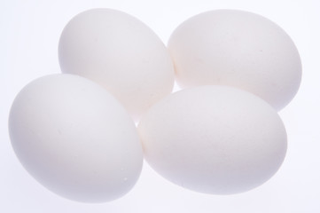 Four Fresh Eggs on White