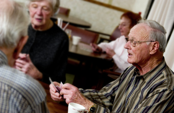 Seniors playing cards