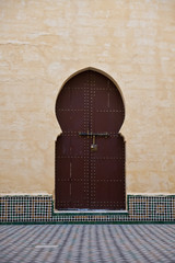 arab door in a mosque in Meknes (Morocco)