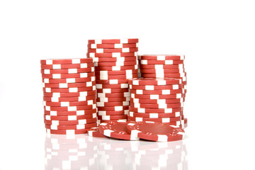 red poker chips