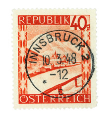 Innsbruck post stamp from 1948