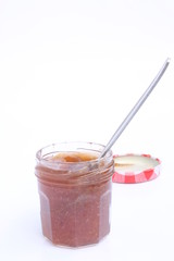 Jam of plum, apple and mint