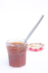 Jam of plum, apple and mint