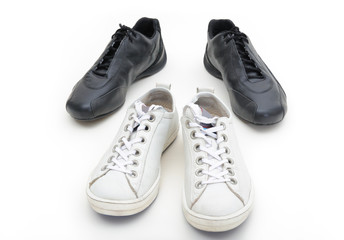 Feminine and male gym shoes