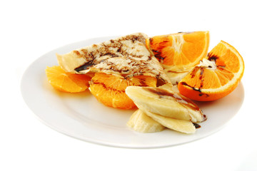 pancake with orange on dish