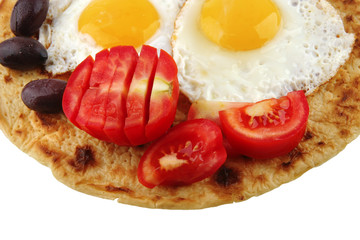 fried eggs on pancake