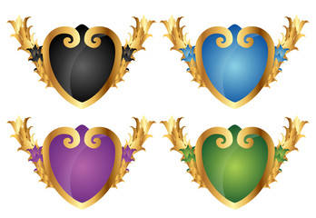 Golden floral hearts