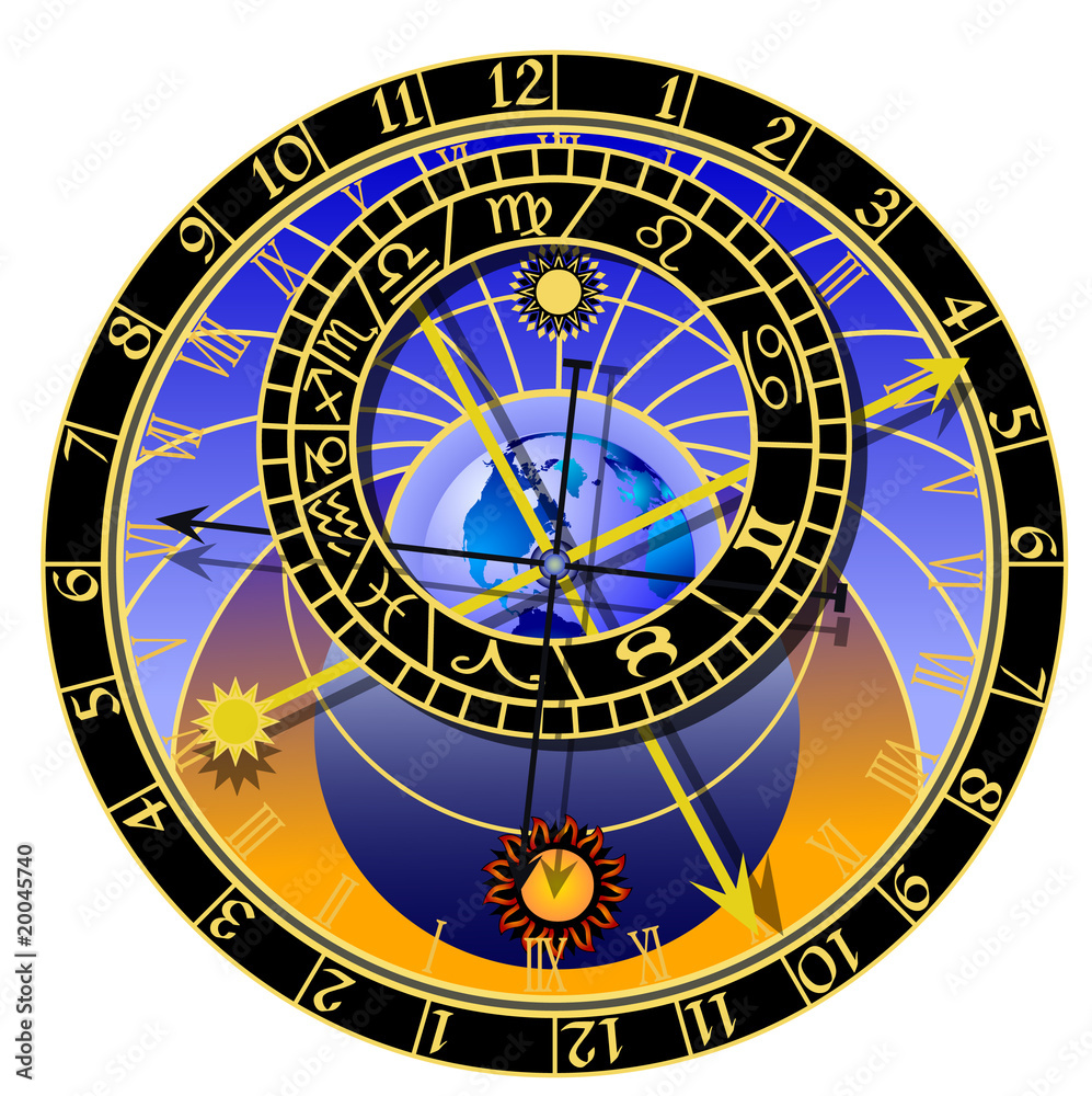Canvas Prints astronomical clock - vector
