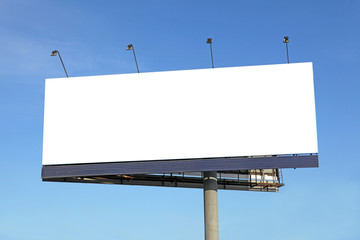Blank billboard on blue sky ready for your advertisement