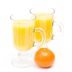 orange juice and some fresh fruits