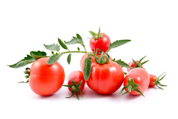 Red tomatos  isolated on white background