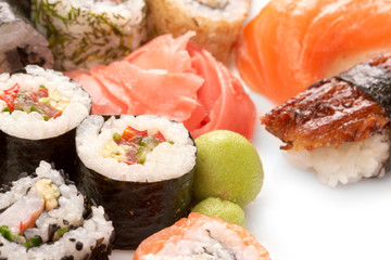 Different types of sushi.