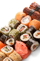 Different types of sushi.