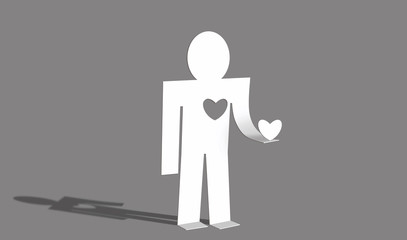 man gives her a loving heart